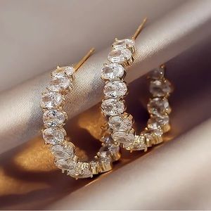 NWOT Rhinestone Hoop Earrings